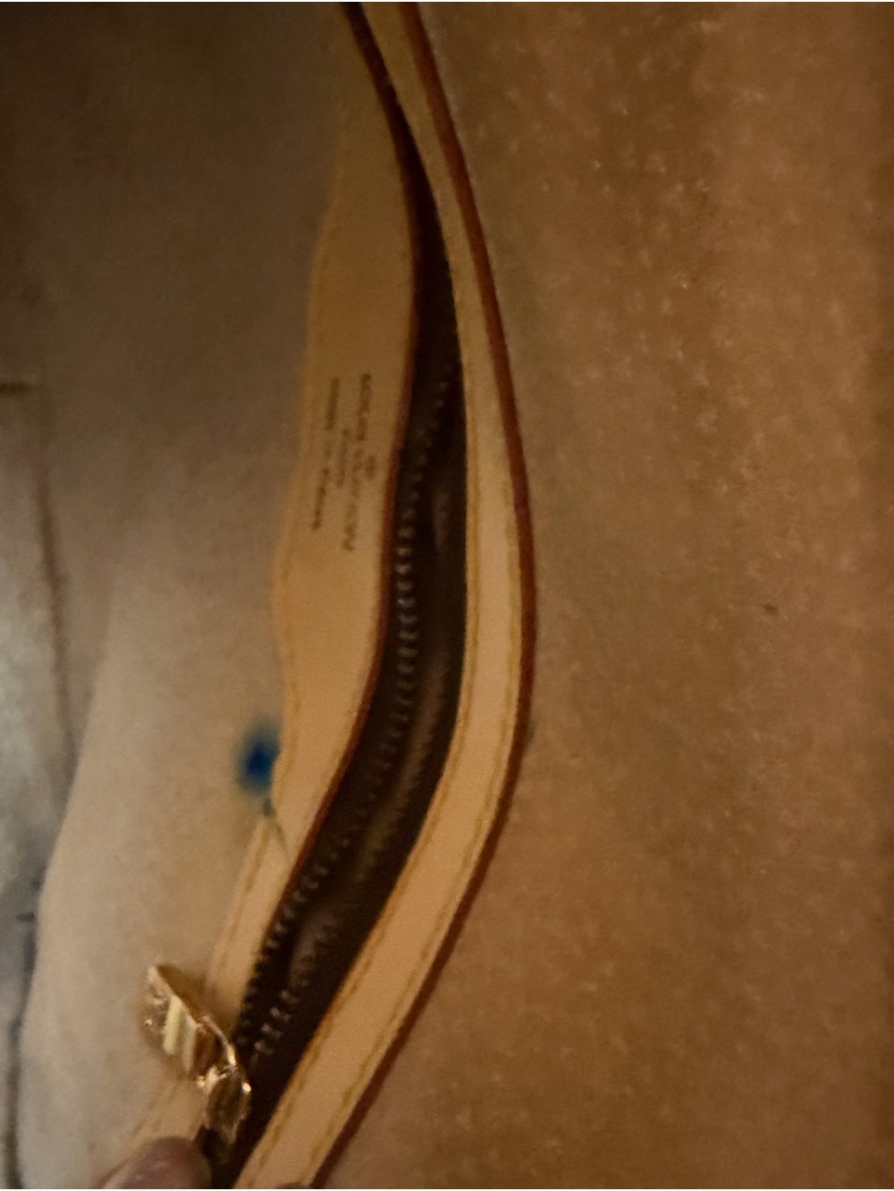 Designer-Inspired Brown Monogram Shoulder Bag with Yellow Handle - Picture 6 of 6